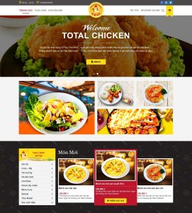 Giao diện web nhà hàng, cửa hàng gà rán