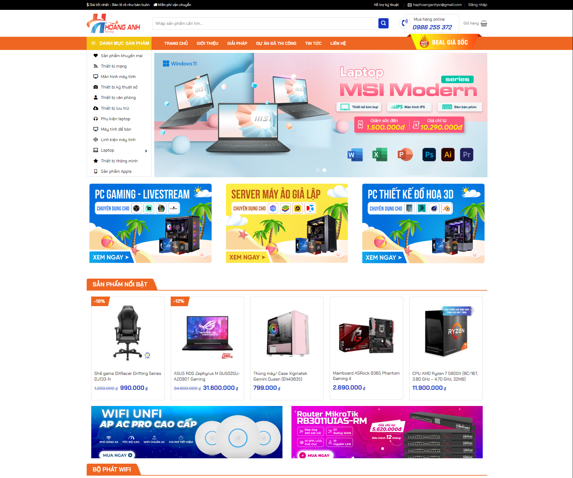 Website thương mại điện tử – công nghệ số Hoàng Anh